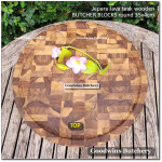 Cutting board BUTCHER BLOCK ROUND 35x4cm +/- 2.5kg talenan kayu jati Jepara